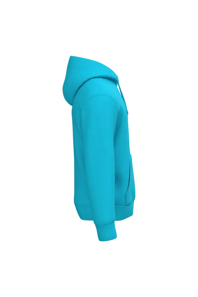 PS_NS401-S_LIGHTTURQUOISE - Hidalgo-werbeartikel Ecologische uniseks sweater met capuchon, light turquoise — productfoto 24