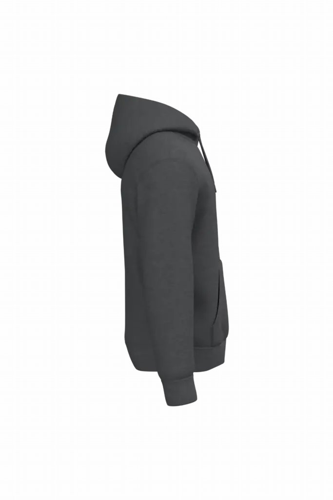 PS_NS401-S_VOLCANOGREYHEATHER - Hidalgo-werbeartikel Ecologische uniseks sweater met capuchon, volcano grey heather — productfoto 41