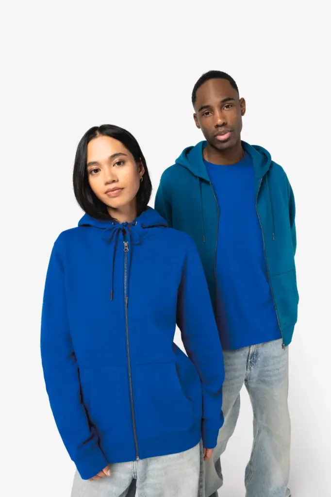 Ecologisch uniseks sweatvest met capuchon