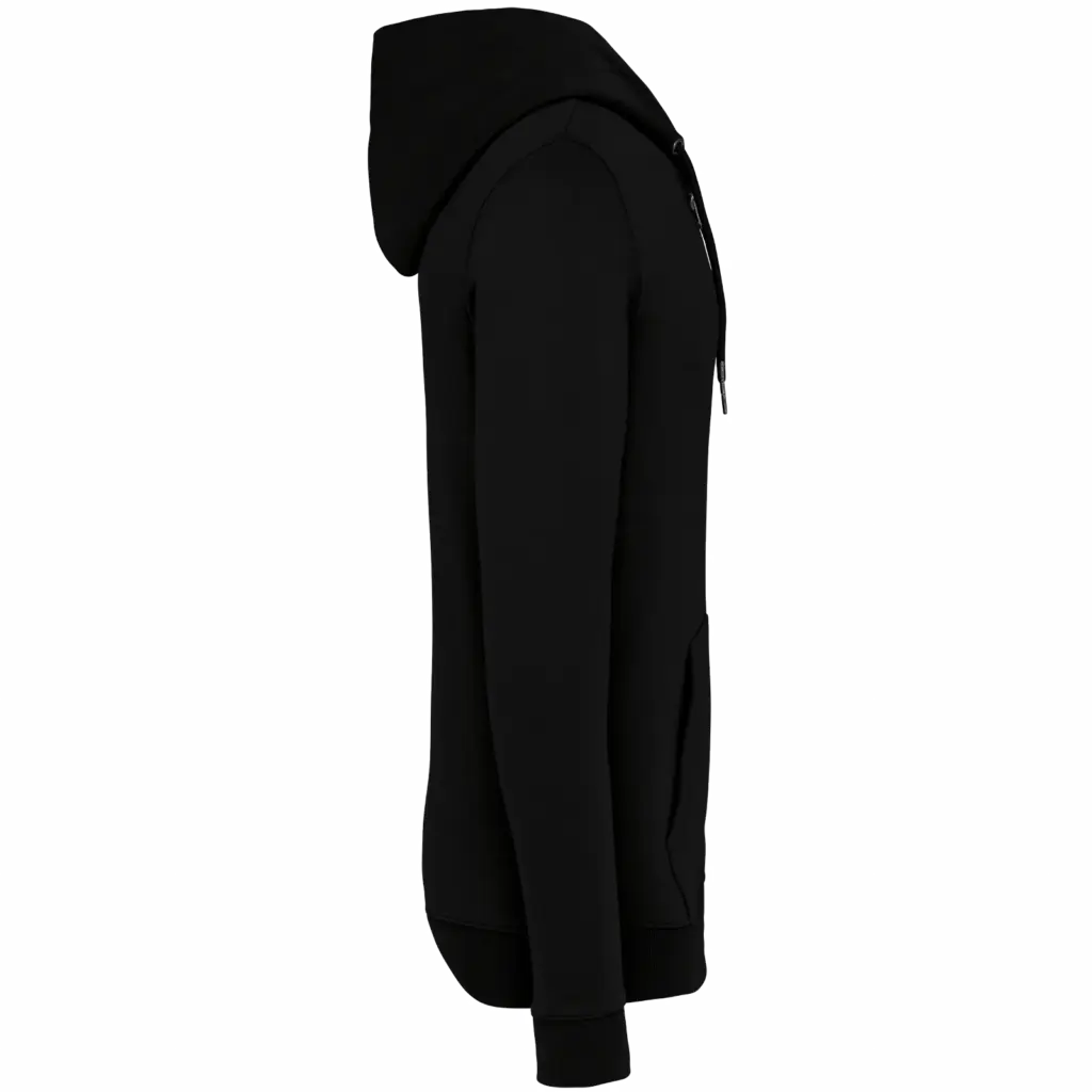 PS_NS402-S_BLACK - Hidalgo-werbeartikel Ecologisch uniseks sweatvest met capuchon, black — productfoto 5