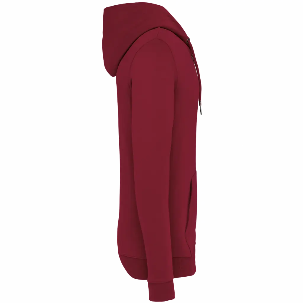 PS_NS402-S_HIBISCUSRED - Hidalgo-werbeartikel Ecologisch uniseks sweatvest met capuchon, hibiscus red — productfoto 6