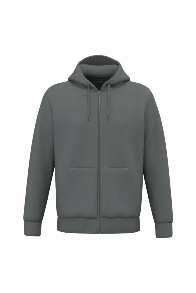 Ecologisch uniseks sweatvest met capuchon, iron grey — productfoto 8