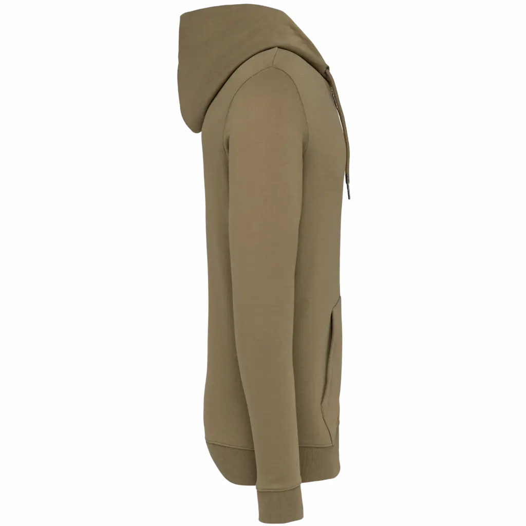PS_NS402-S-2_LIGHTOLIVEGREEN - Hidalgo-werbeartikel Ecologisch uniseks sweatvest met capuchon, light olive green — productfoto 9