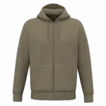 Ecologisch uniseks sweatvest met capuchon, light olive green — productfoto 10