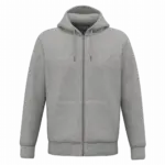 Ecologisch uniseks sweatvest met capuchon, moon grey heather — productfoto 11