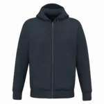 Ecologisch uniseks sweatvest met capuchon, navy blue — productfoto 12