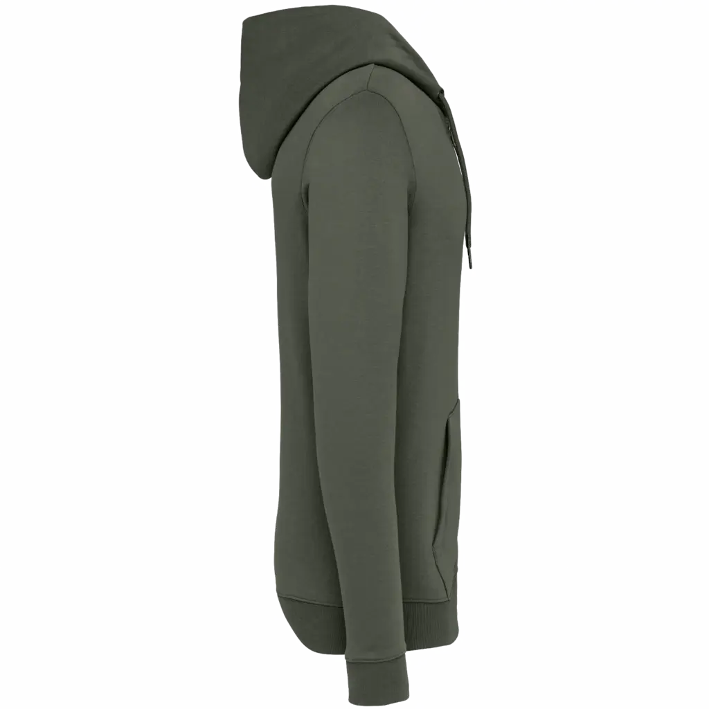 PS_NS402-S_ORGANICKHAKI - Hidalgo-werbeartikel Ecologisch uniseks sweatvest met capuchon, organic khaki — productfoto 12