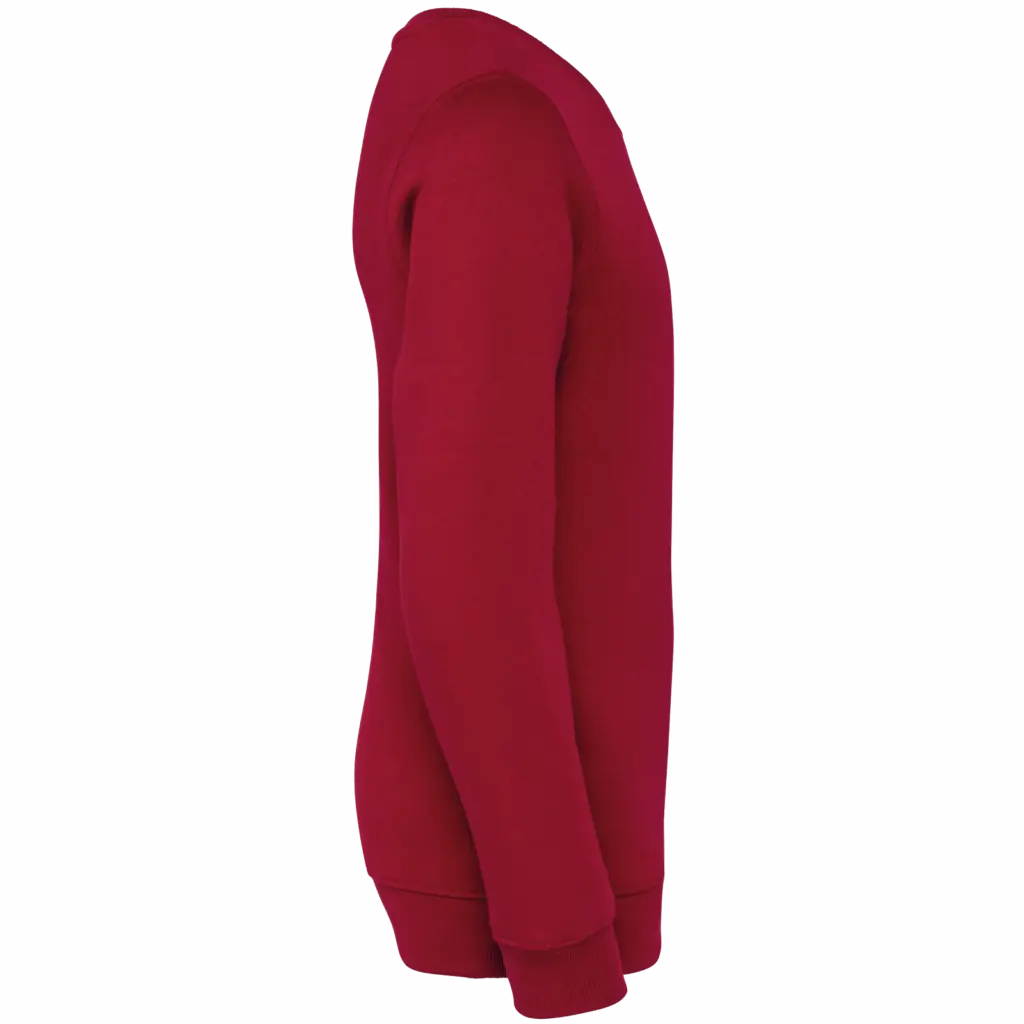 Ecologische kindersweater met ronde hals, hibiscus red — productfoto 7