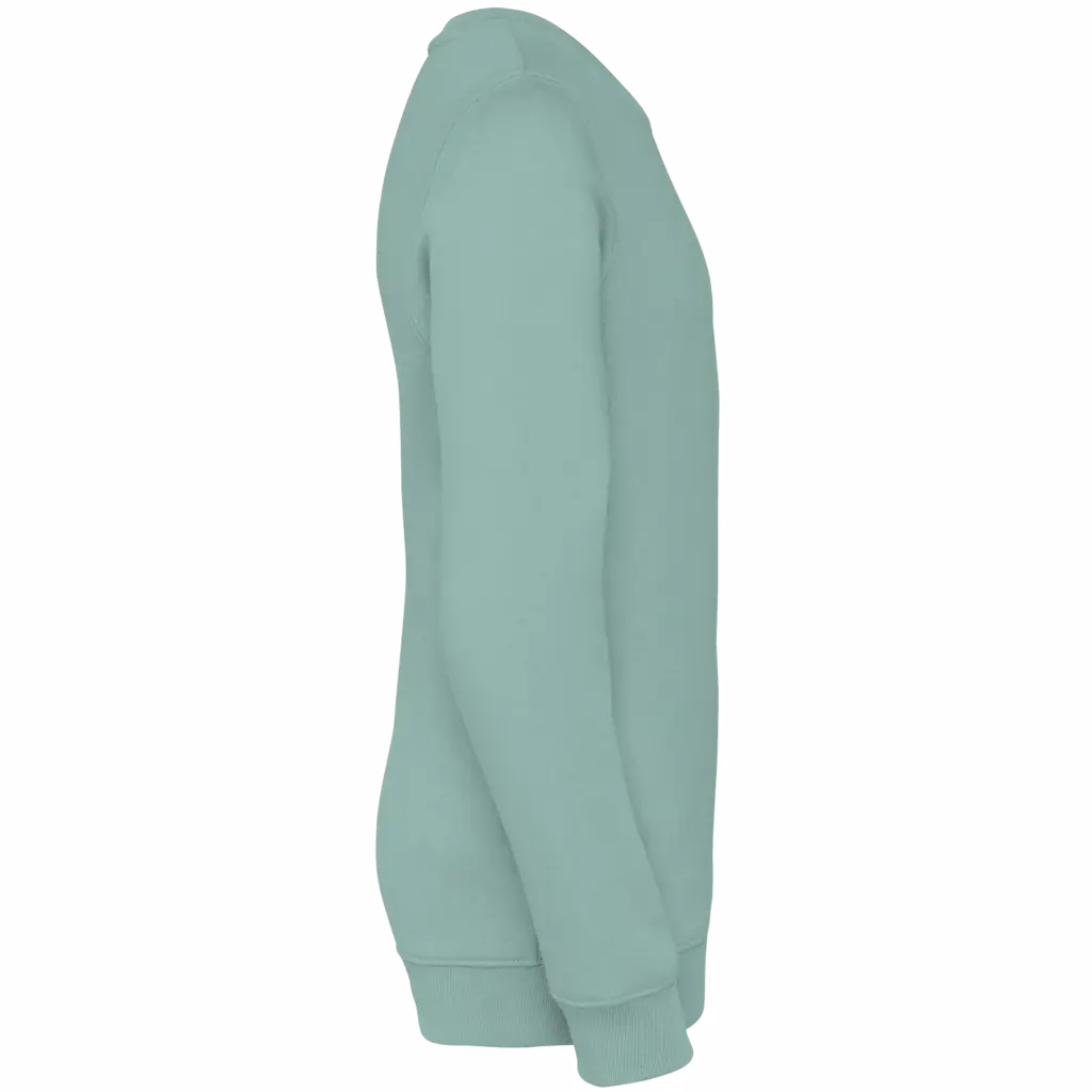 Ecologische kindersweater met ronde hals, jade green — productfoto 9