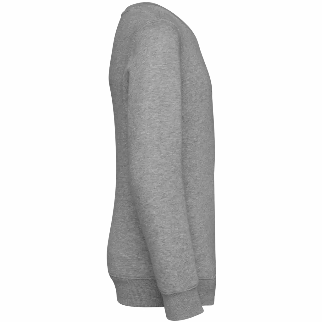 Ecologische kindersweater met ronde hals, moon grey heather — productfoto 11