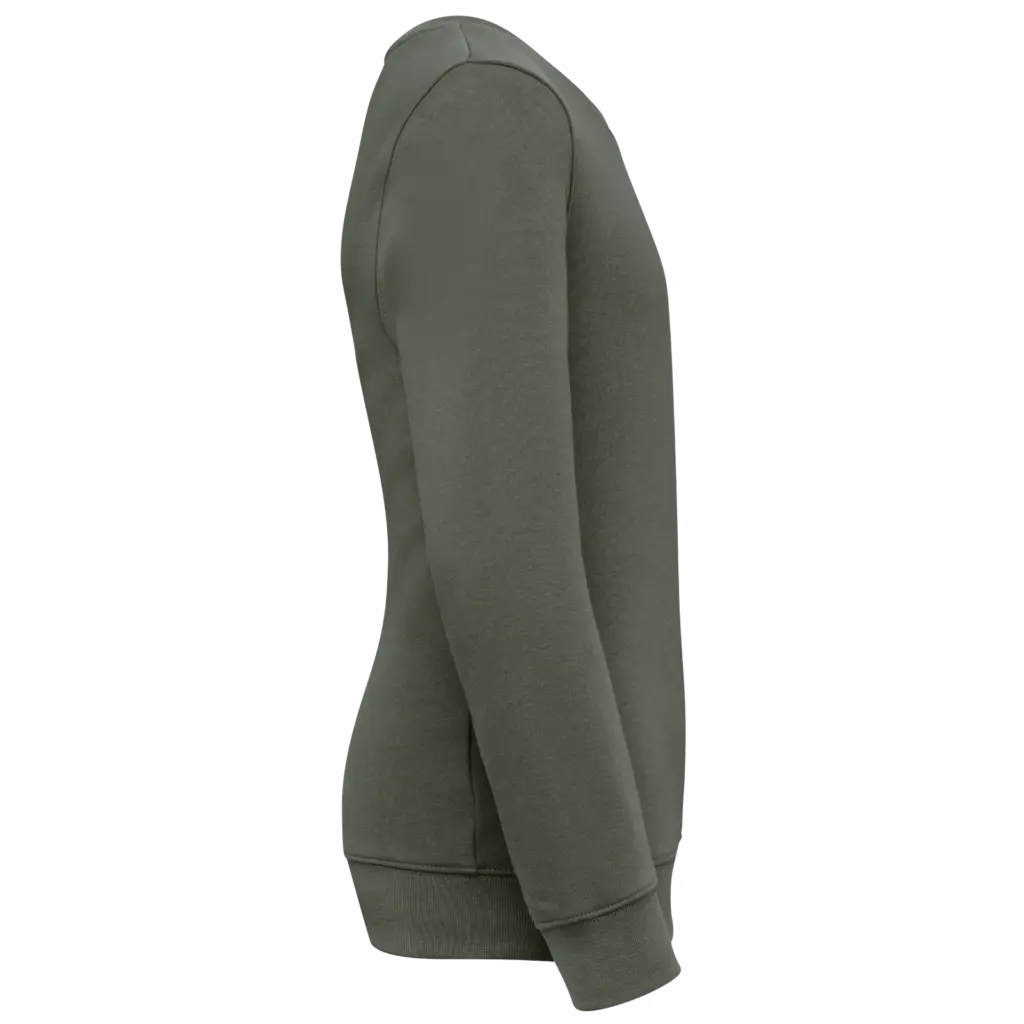 Ecologische kindersweater met ronde hals, organic khaki — productfoto 13