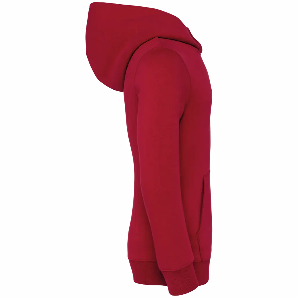 PS_NS404-S-2_HIBISCUSRED - Hidalgo-werbeartikel Ecologische kindersweater met capuchon, hibiscus red — productfoto 7