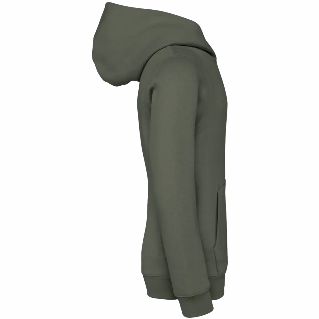 PS_NS404-S_ORGANICKHAKI - Hidalgo-werbeartikel Ecologische kindersweater met capuchon, organic khaki — productfoto 13