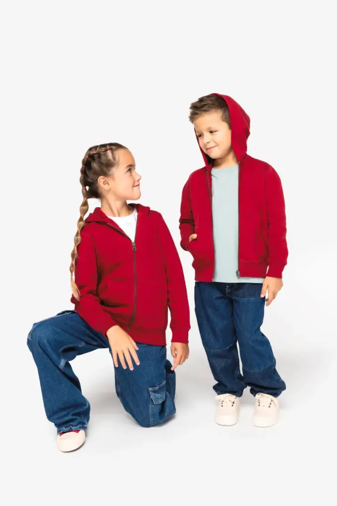 Ecologisch kindersweatvest met capuchon — productfoto 2