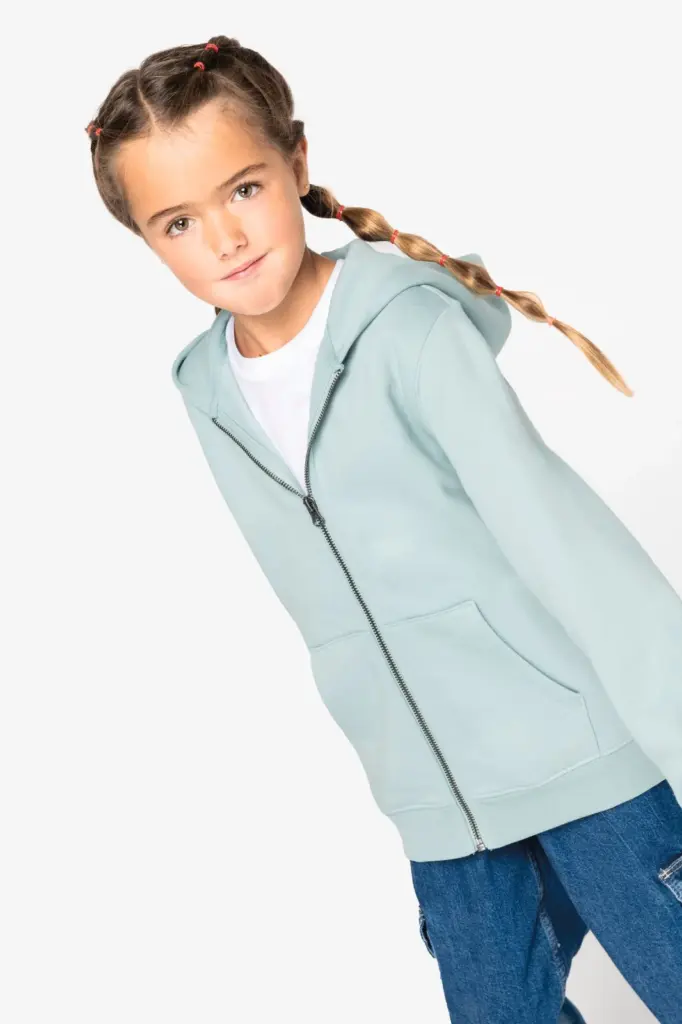 Ecologisch kindersweatvest met capuchon — productfoto 3