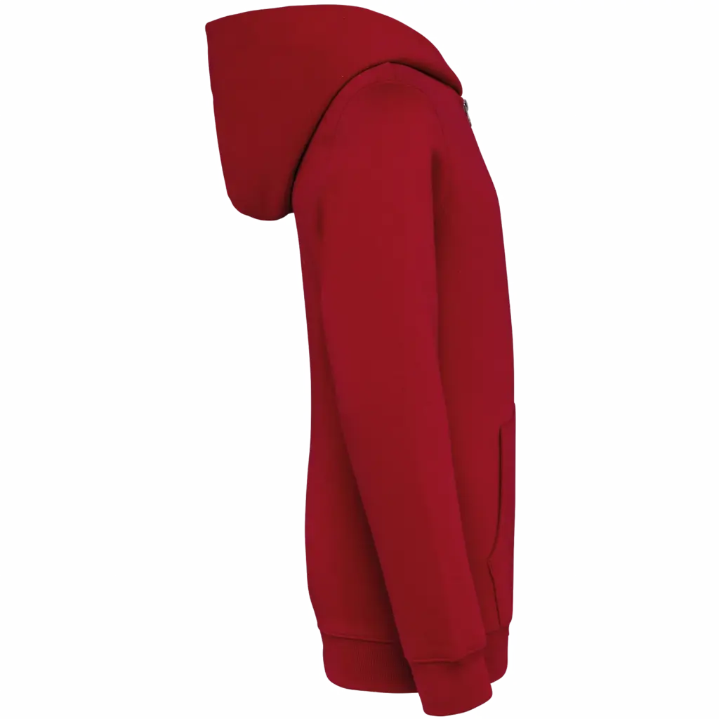 Ecologisch kindersweatvest met capuchon, hibiscus red — productfoto 6