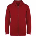 Ecologisch kindersweatvest met capuchon, hibiscus red — productfoto 7