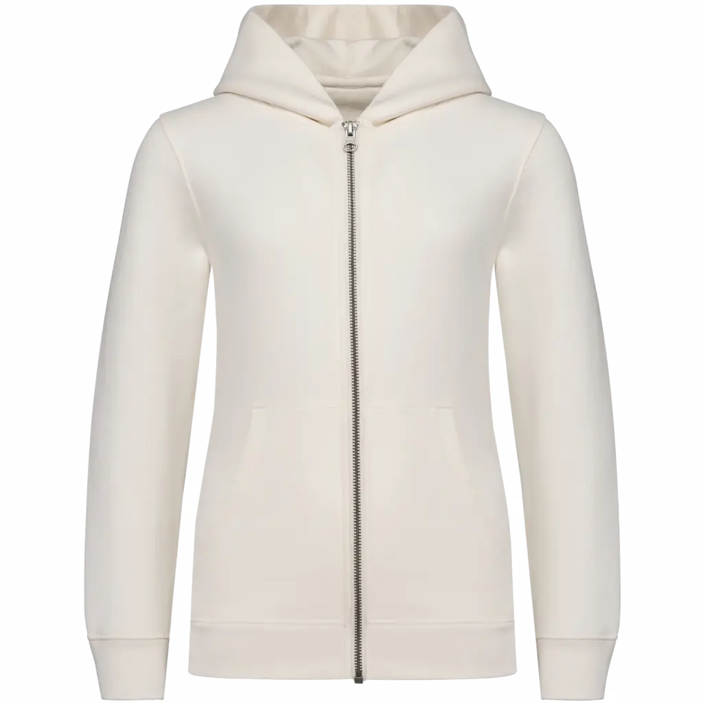 Ecologisch kindersweatvest met capuchon, ivory — productfoto 8