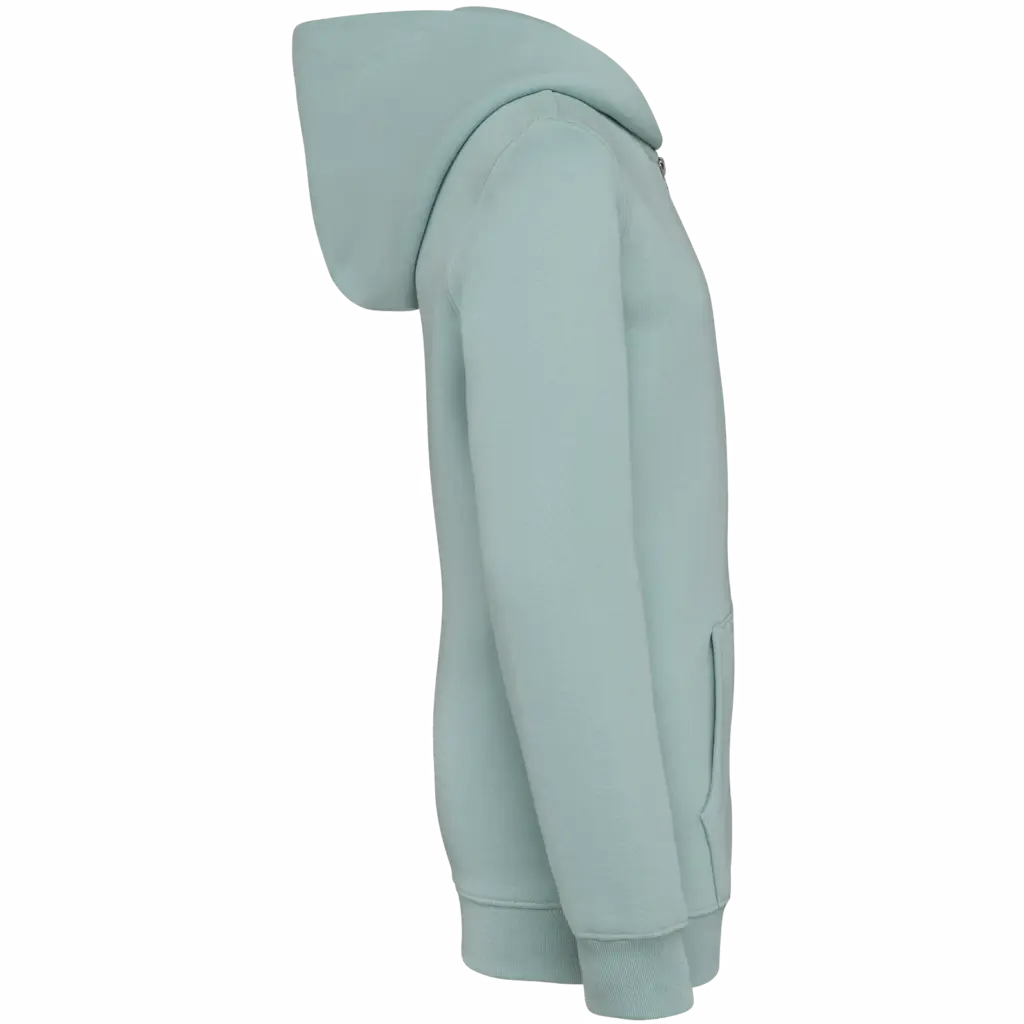 Ecologisch kindersweatvest met capuchon, jade green — productfoto 8