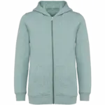 Ecologisch kindersweatvest met capuchon, jade green — productfoto 9