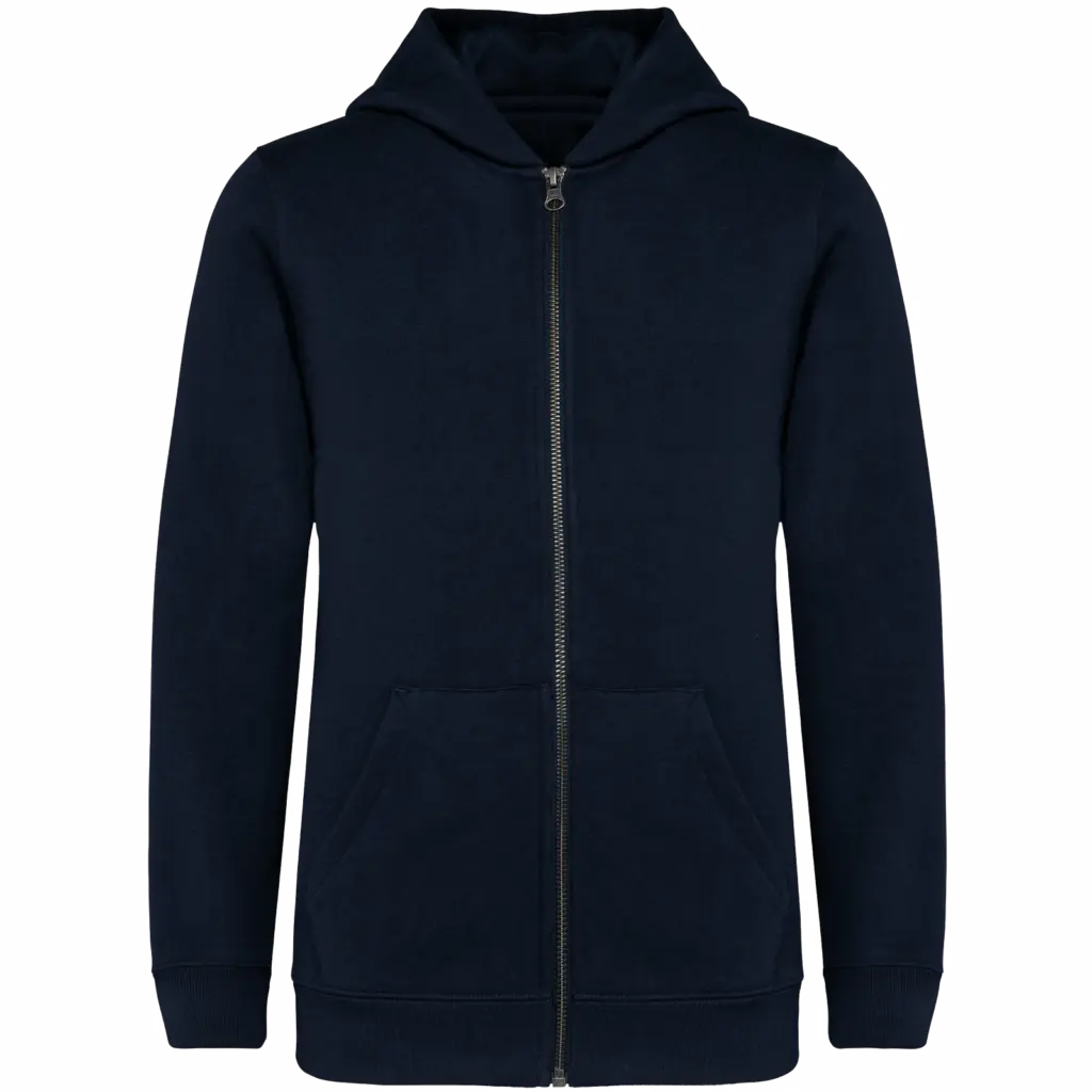 Ecologisch kindersweatvest met capuchon, navy blue — productfoto 11