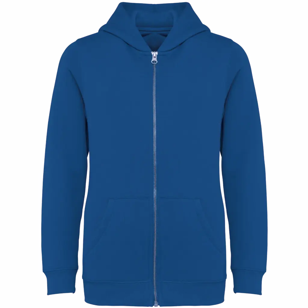 Ecologisch kindersweatvest met capuchon, sea blue — productfoto 13