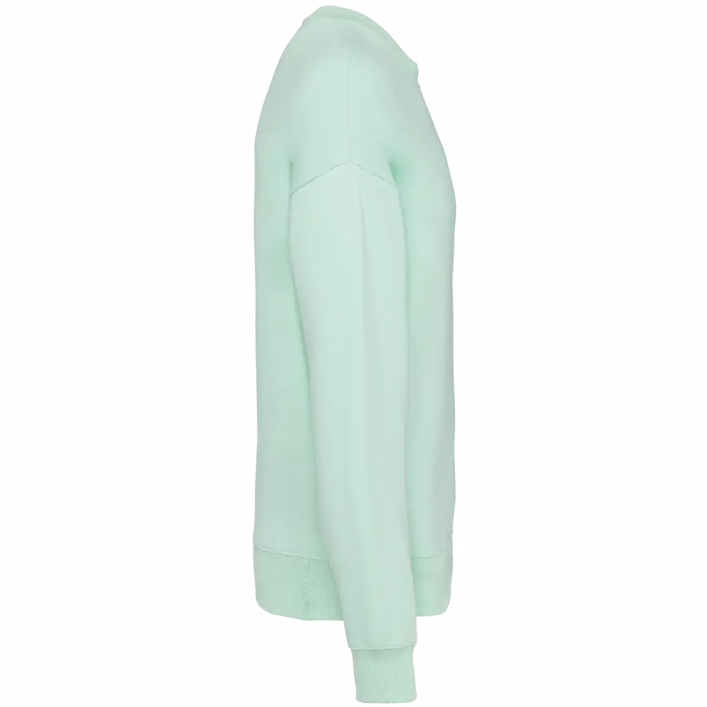 Ecologische oversized uniseks sweater met ronde hals, brook green — productfoto 8