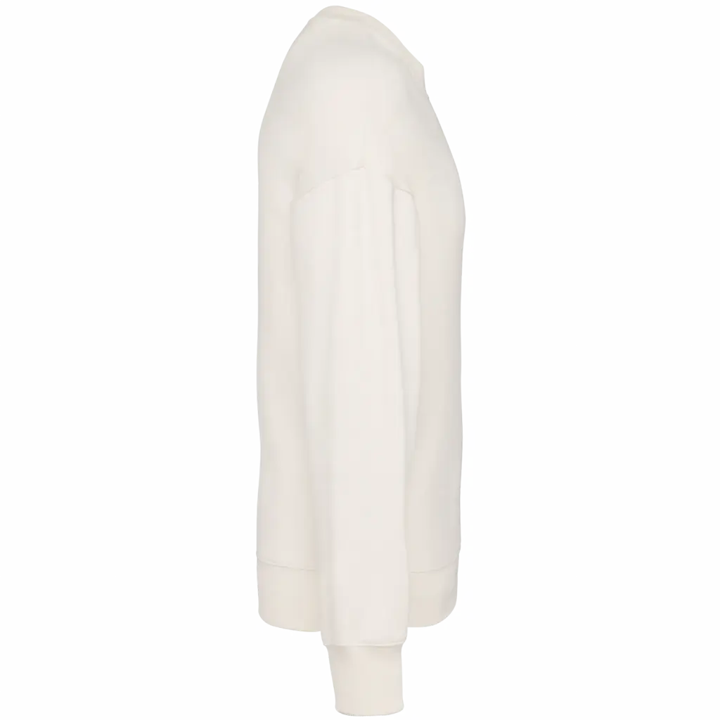 Ecologische oversized uniseks sweater met ronde hals, ivory — productfoto 12