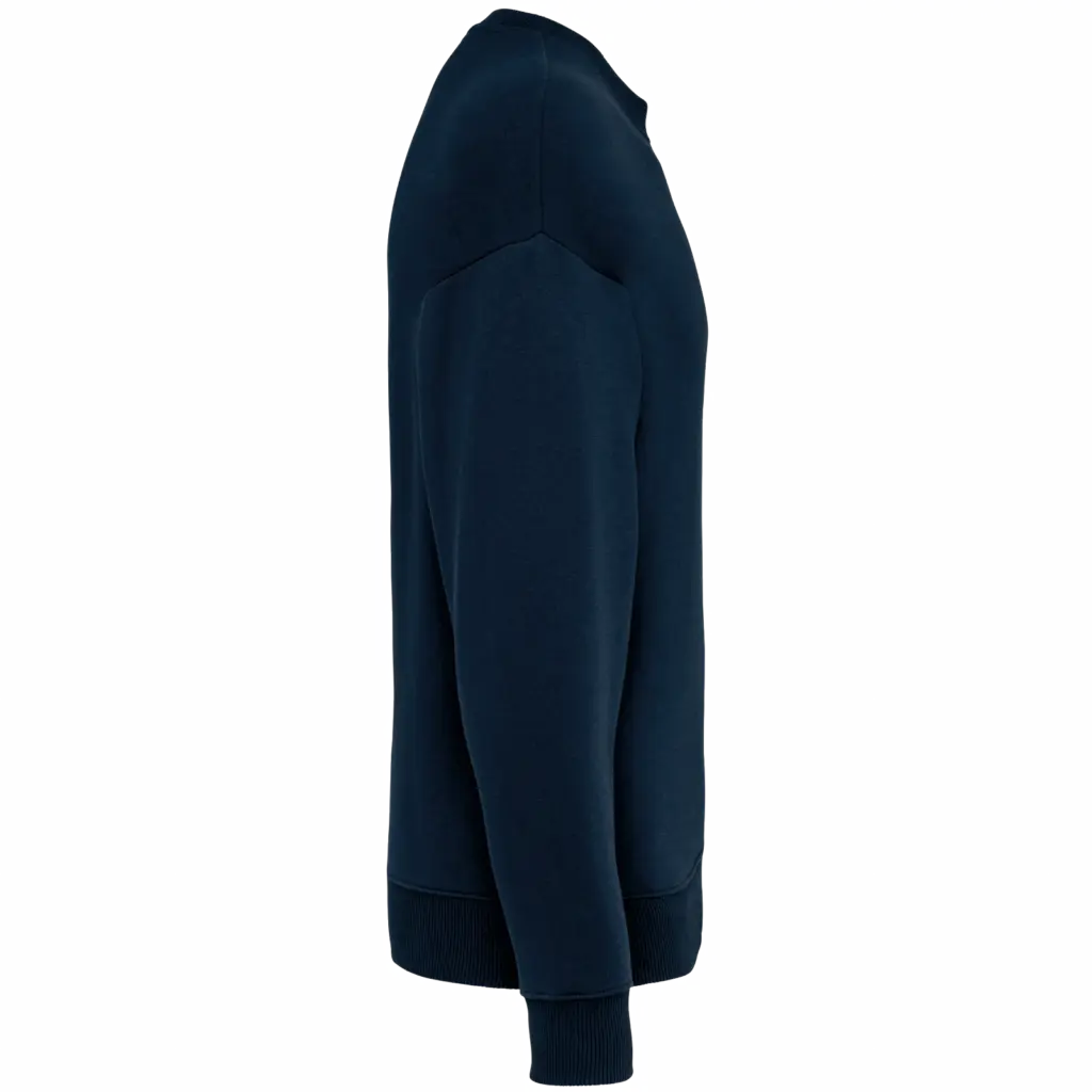 Ecologische oversized uniseks sweater met ronde hals, navy blue — productfoto 14