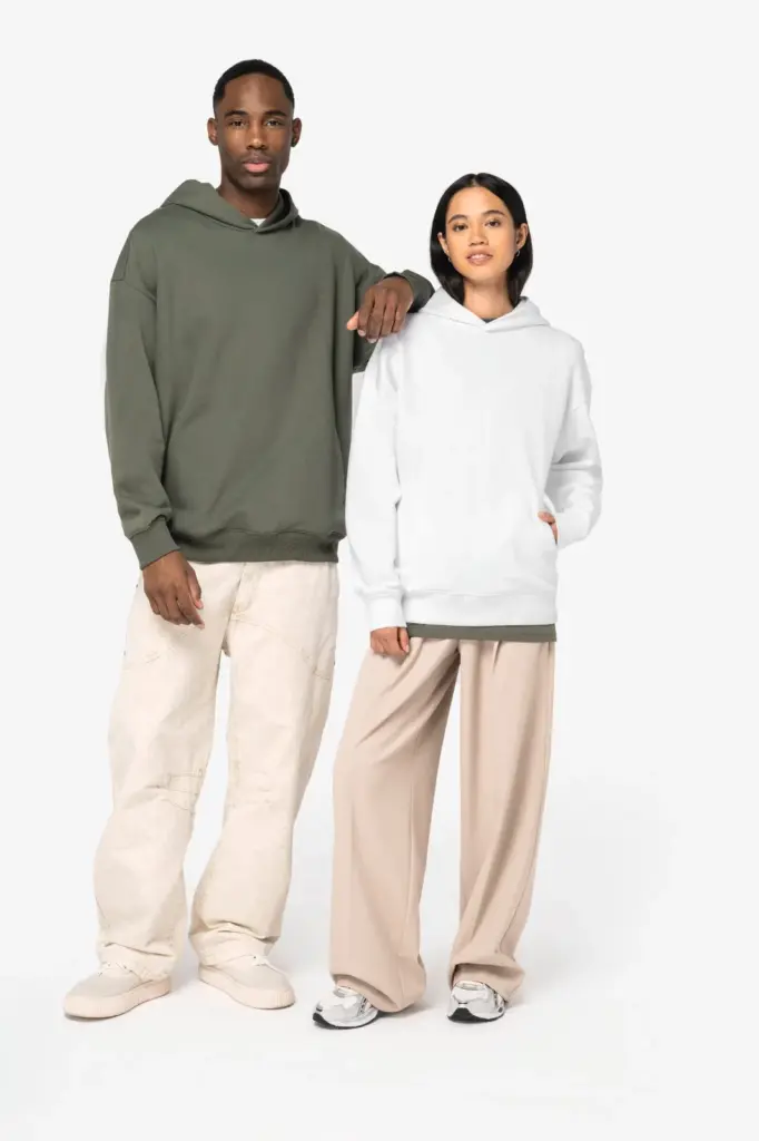 NS408-13_2025 - Hidalgo-werbeartikel Ecologische uniseks oversized sweater met capuchon — productfoto 2