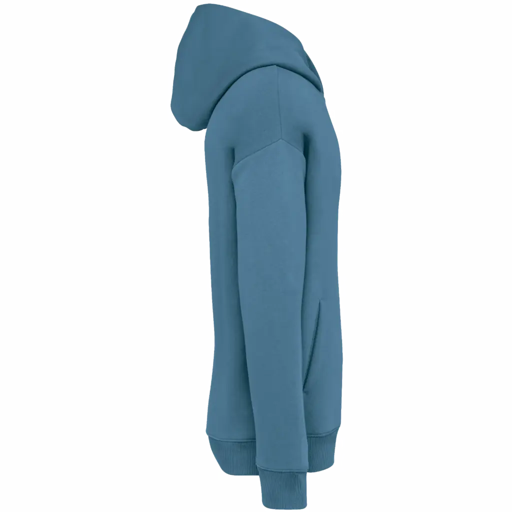 PS_NS408-S_ADRIATICBLUE - Hidalgo-werbeartikel Ecologische uniseks oversized sweater met capuchon, adriatic blue — productfoto 5