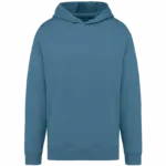 Ecologische uniseks oversized sweater met capuchon, adriatic blue — productfoto 6