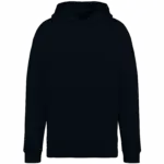 Ecologische uniseks oversized sweater met capuchon, black — productfoto 8