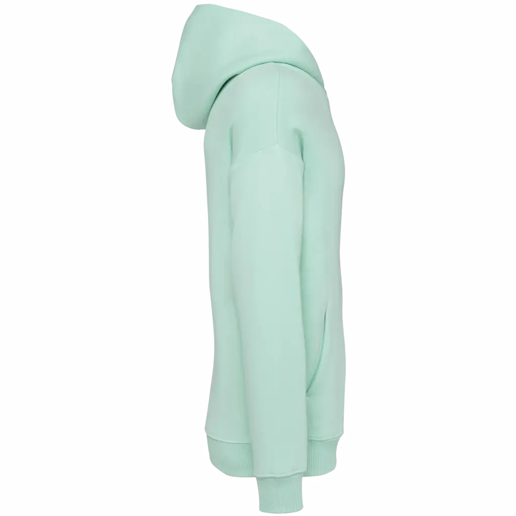 PS_NS408-S-2_BROOKGREEN - Hidalgo-werbeartikel Ecologische uniseks oversized sweater met capuchon, brook green — productfoto 8