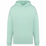 Ecologische uniseks oversized sweater met capuchon, brook green — productfoto 9