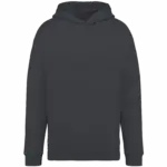 Ecologische uniseks oversized sweater met capuchon, iron grey — productfoto 12