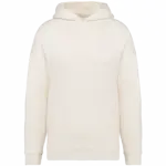Ecologische uniseks oversized sweater met capuchon, ivory — productfoto 13