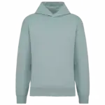 Ecologische uniseks oversized sweater met capuchon, jade green — productfoto 14