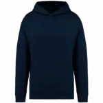 Ecologische uniseks oversized sweater met capuchon, navy blue — productfoto 15