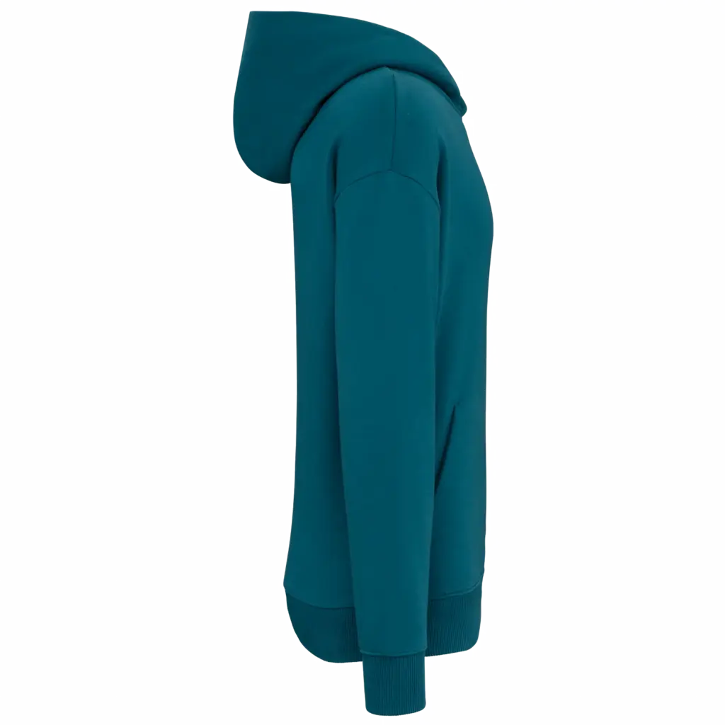 PS_NS408-S_PEACOCKGREEN - Hidalgo-werbeartikel Ecologische uniseks oversized sweater met capuchon, peacock green — productfoto 16