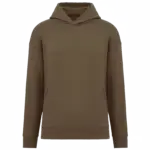 Ecologische uniseks oversized sweater met capuchon, toffee — productfoto 19