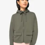 NS409-10_2025 - Hidalgo-werbeartikel Ecologische sweatvest met capuchon French Terry
