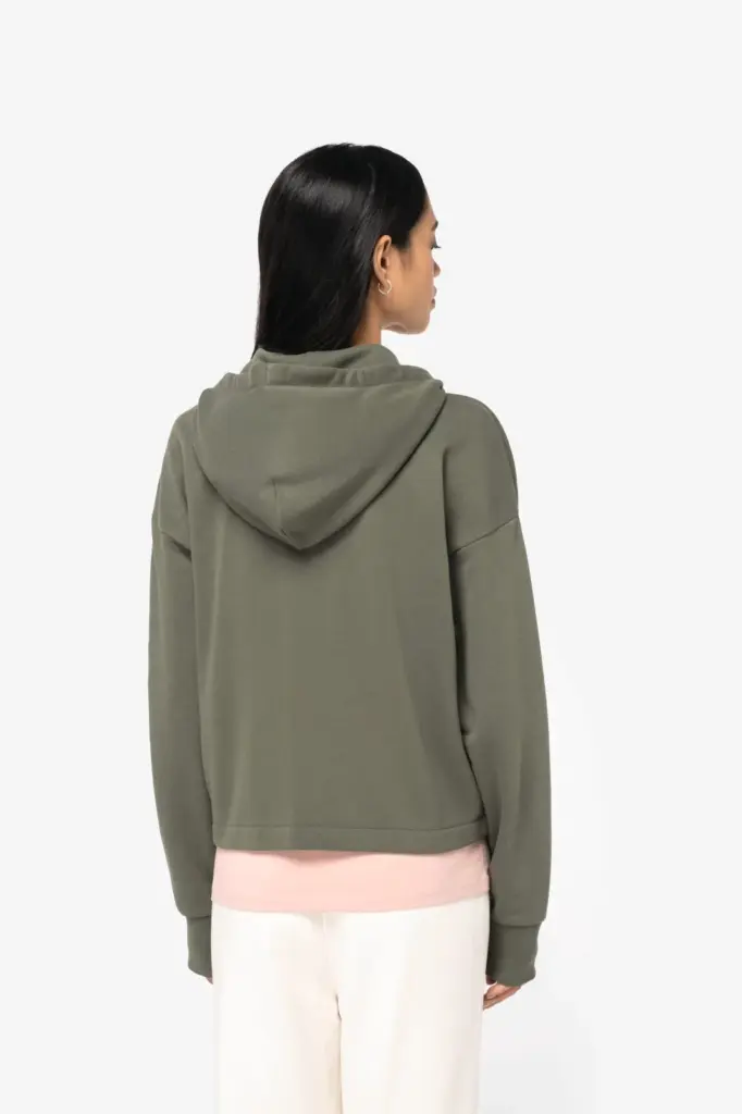 NS409-6_2025 - Hidalgo-werbeartikel Ecologische sweatvest met capuchon French Terry — productfoto 3