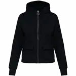 Ecologische sweatvest met capuchon French Terry, black — productfoto 6