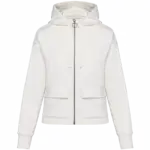 Ecologische sweatvest met capuchon French Terry, ivory — productfoto 7