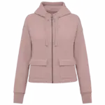 Ecologische sweatvest met capuchon French Terry, petal rose — productfoto 10