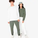 Ecologische uniseks sweater met ronde hals French Terry — productfoto 2