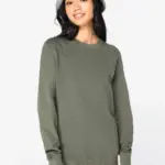 Ecologische uniseks sweater met ronde hals French Terry — productfoto 3