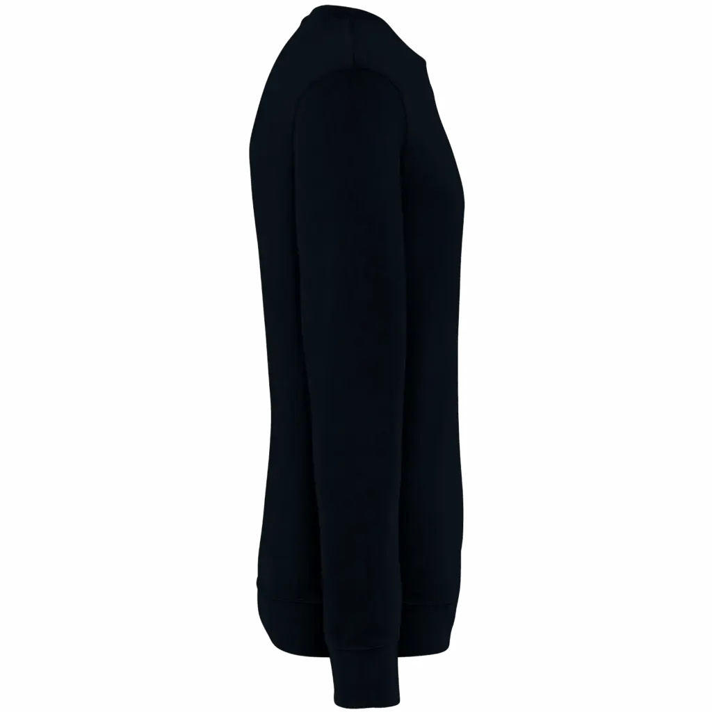 Ecologische uniseks sweater met ronde hals French Terry, washed black — productfoto 5