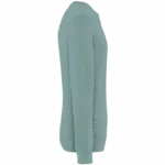 Ecologische uniseks sweater met ronde hals French Terry, washed jade green — productfoto 7